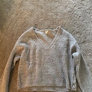 Gray v neck sweater